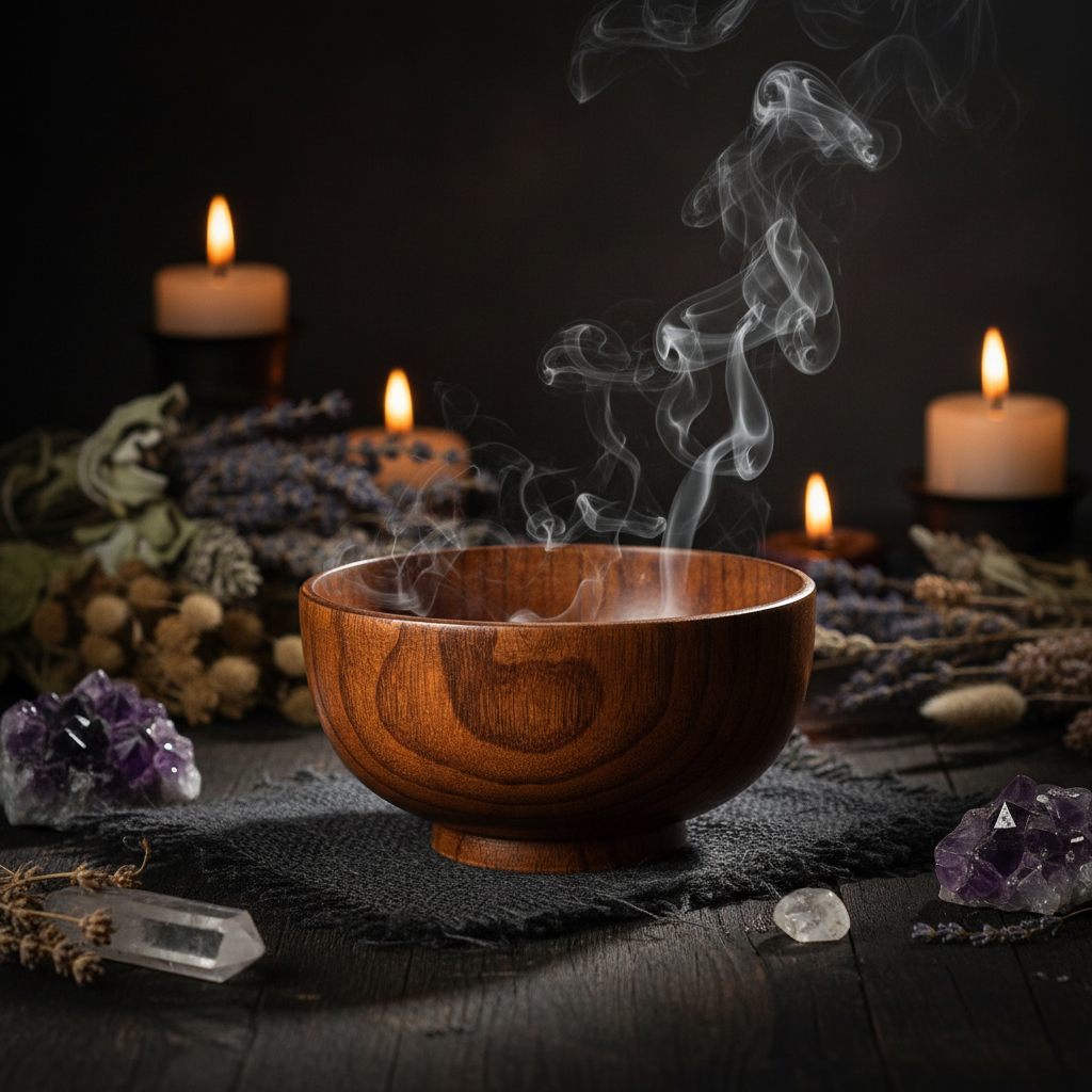 Wooden bowl with measurements and weight/capacity details on a white background