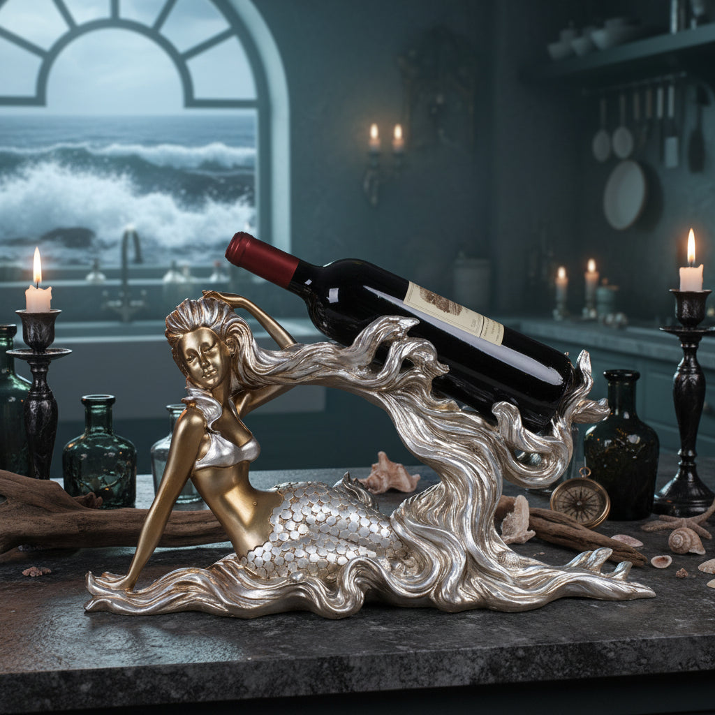 Creative Resin Wine Rack with Mermaid Design Sorceress Sanctuary