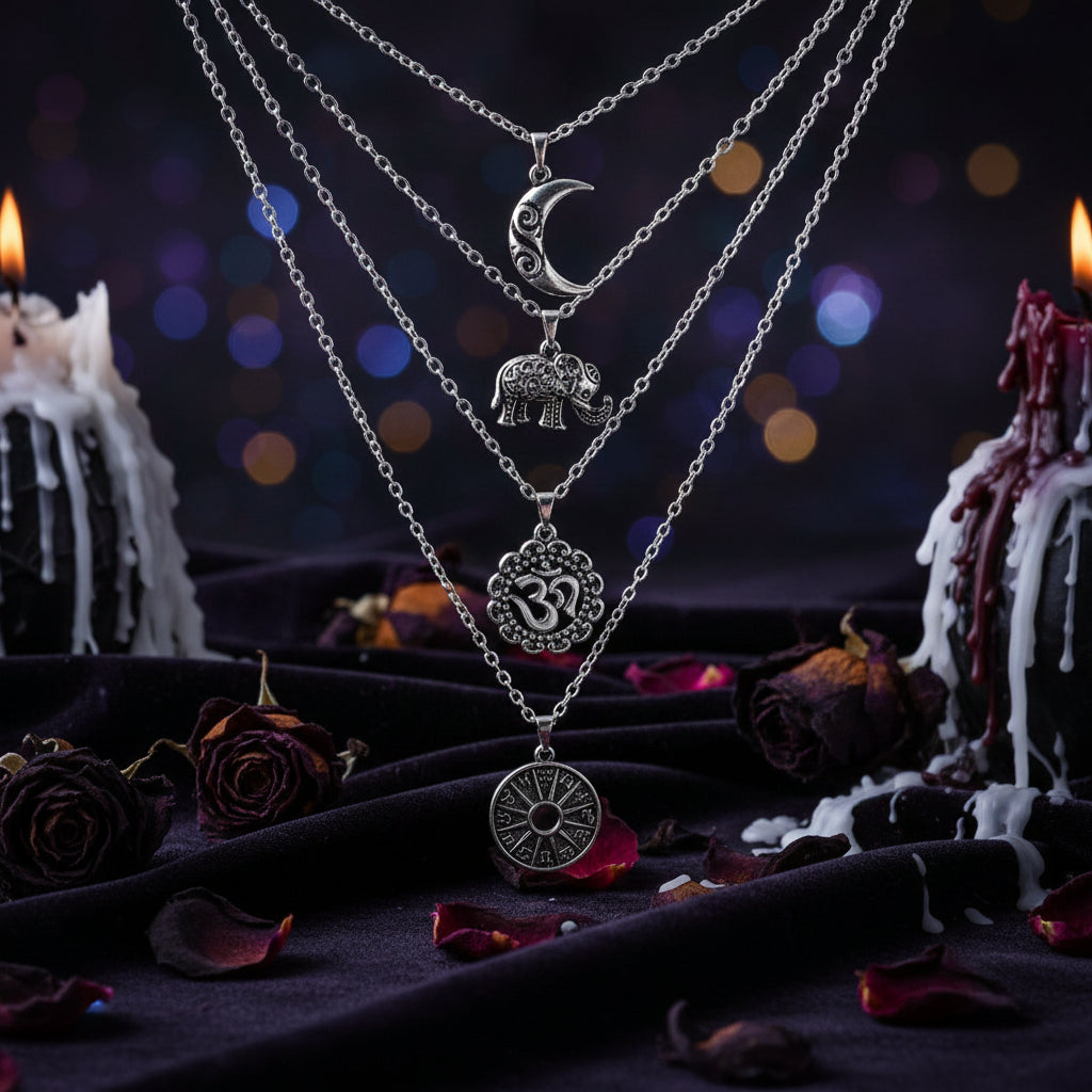 Vintage Bohemian Elephant Pendant Layered Choker Necklace Sorceress Sanctuary