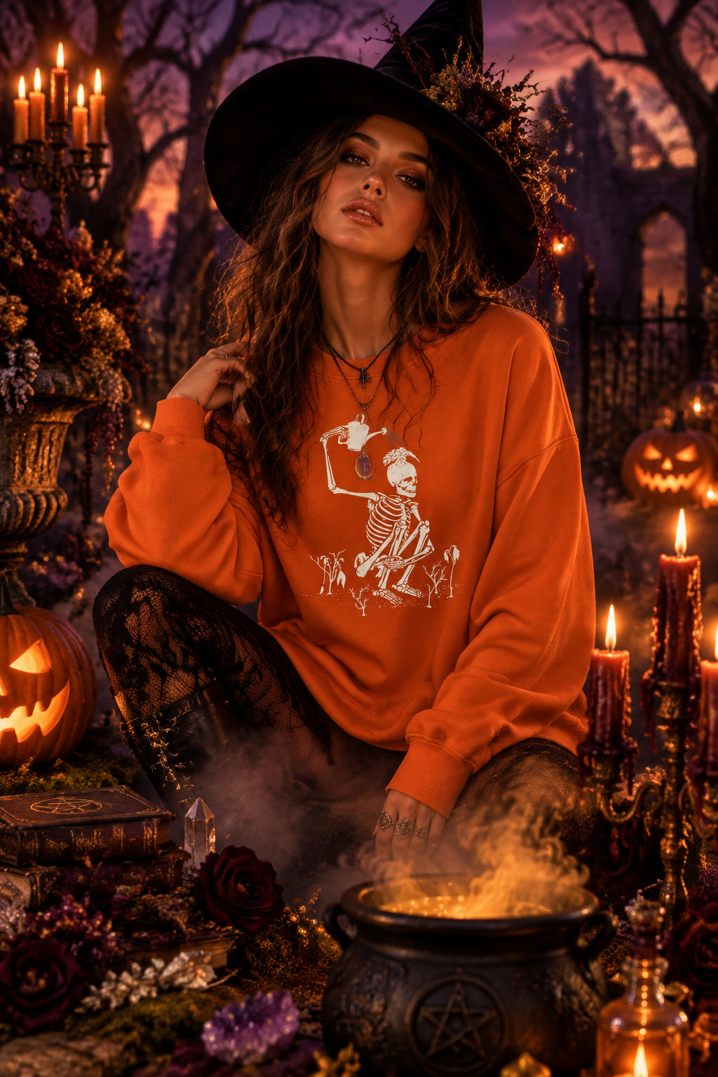 Halloween Print Loose Sweater, packaging and presentation