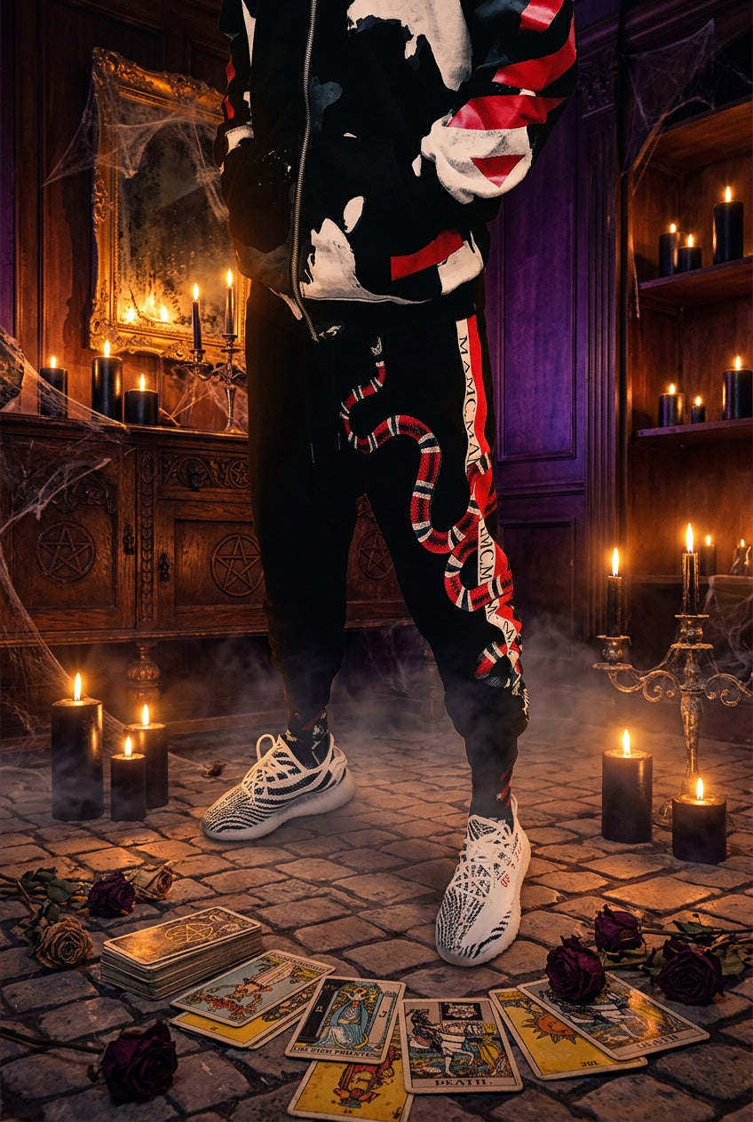 Coral Snake Gothic Style Jogger Pants for Casual Wear Sorceress Sanctuary