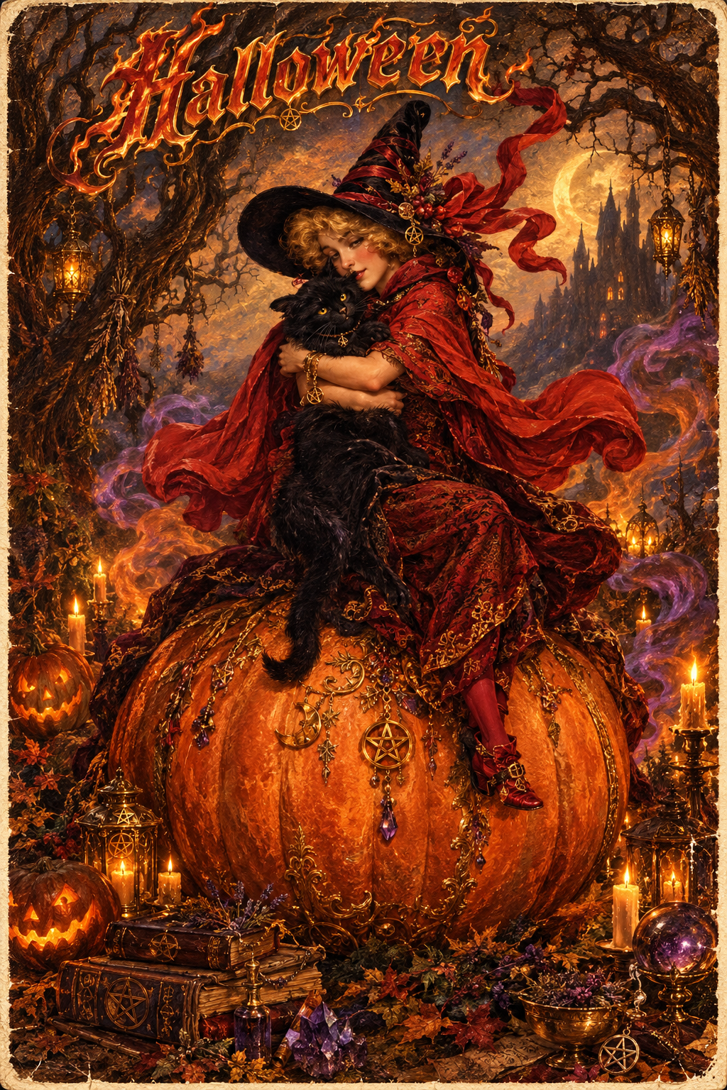 Vintage Halloween Postcard Set, packaging and presentation