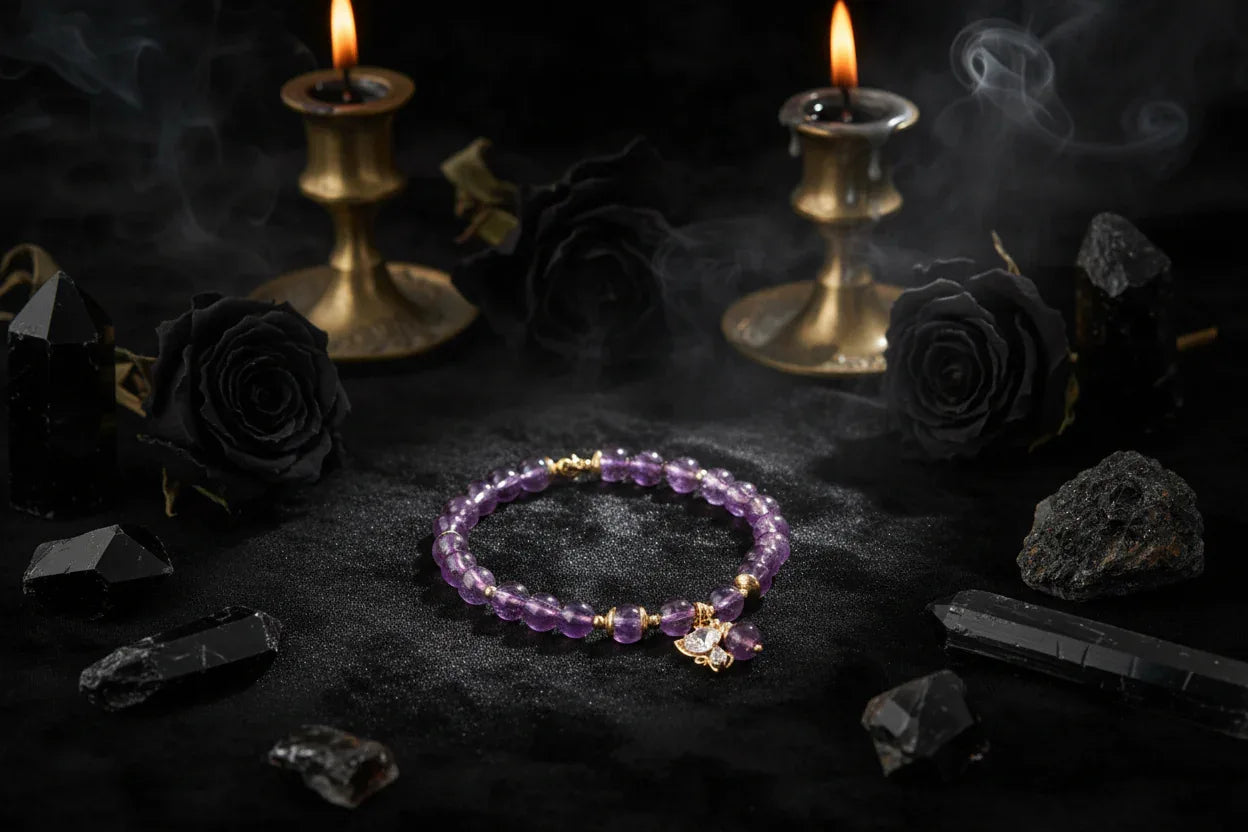 Amethyst Cat Bracelet - Sorceress Sanctuary Purple