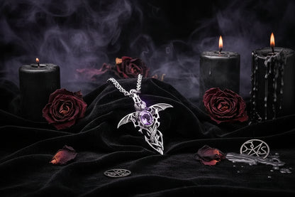 Demon Sword Amethyst Necklace - Sorceress Sanctuary Single Pendant-Pendant with keel chain