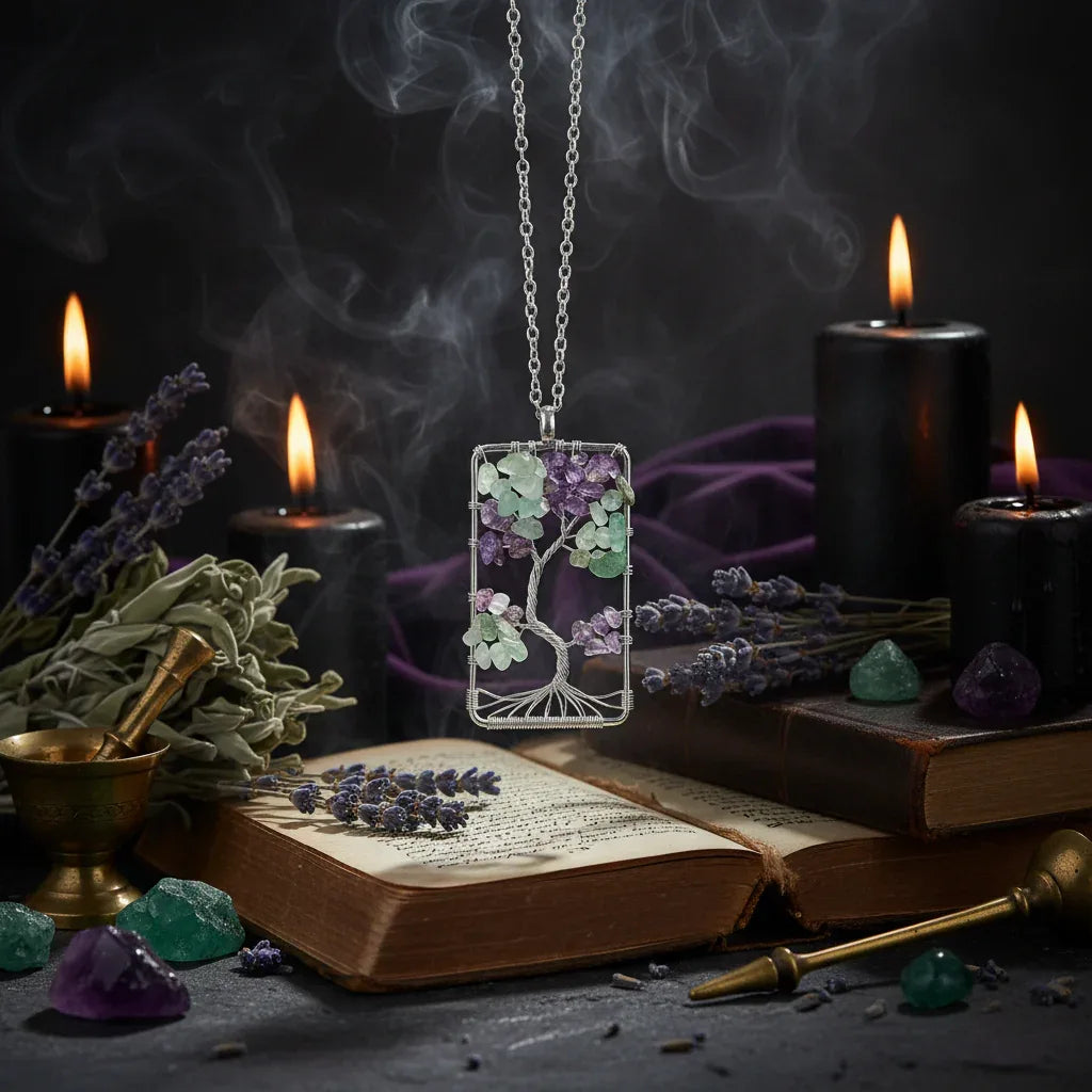 Amethyst Tree Necklace - Sorceress Sanctuary Silver-Gold