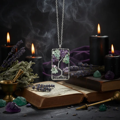 Amethyst Tree Necklace - Sorceress Sanctuary Silver-Gold