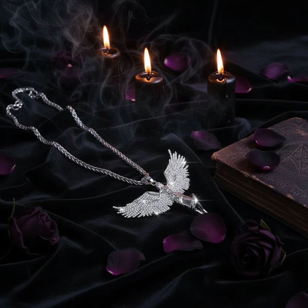 Angel Crystal Necklace - Sorceress Sanctuary Gold-Silver