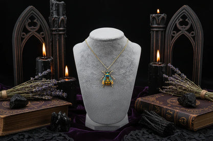 Antique Bee Necklace - Sorceress Sanctuary Yellow-Blue