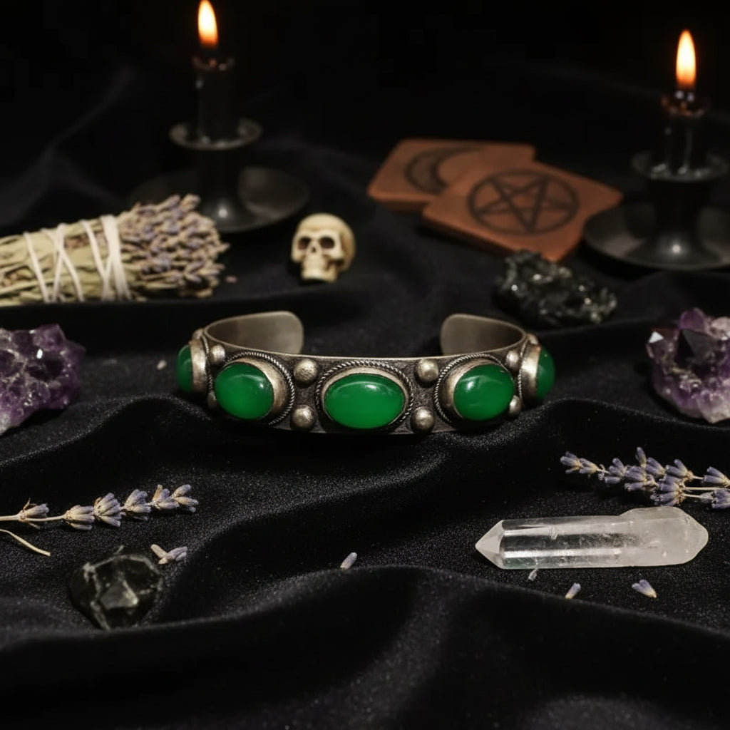 Antique Gemstone Bracelet - Sorceress Sanctuary Silver
