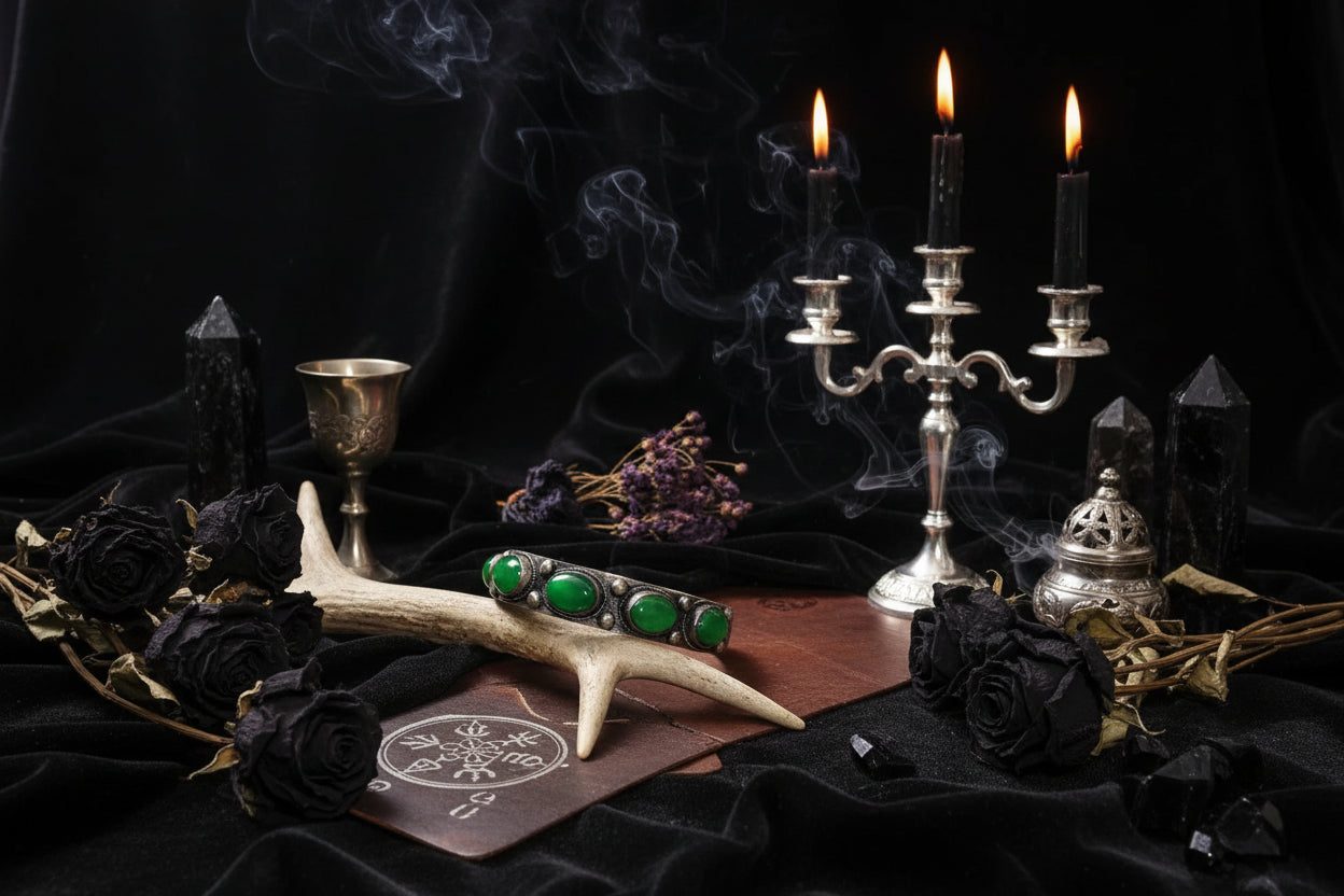 Antique Gemstone Bracelet - Sorceress Sanctuary Silver