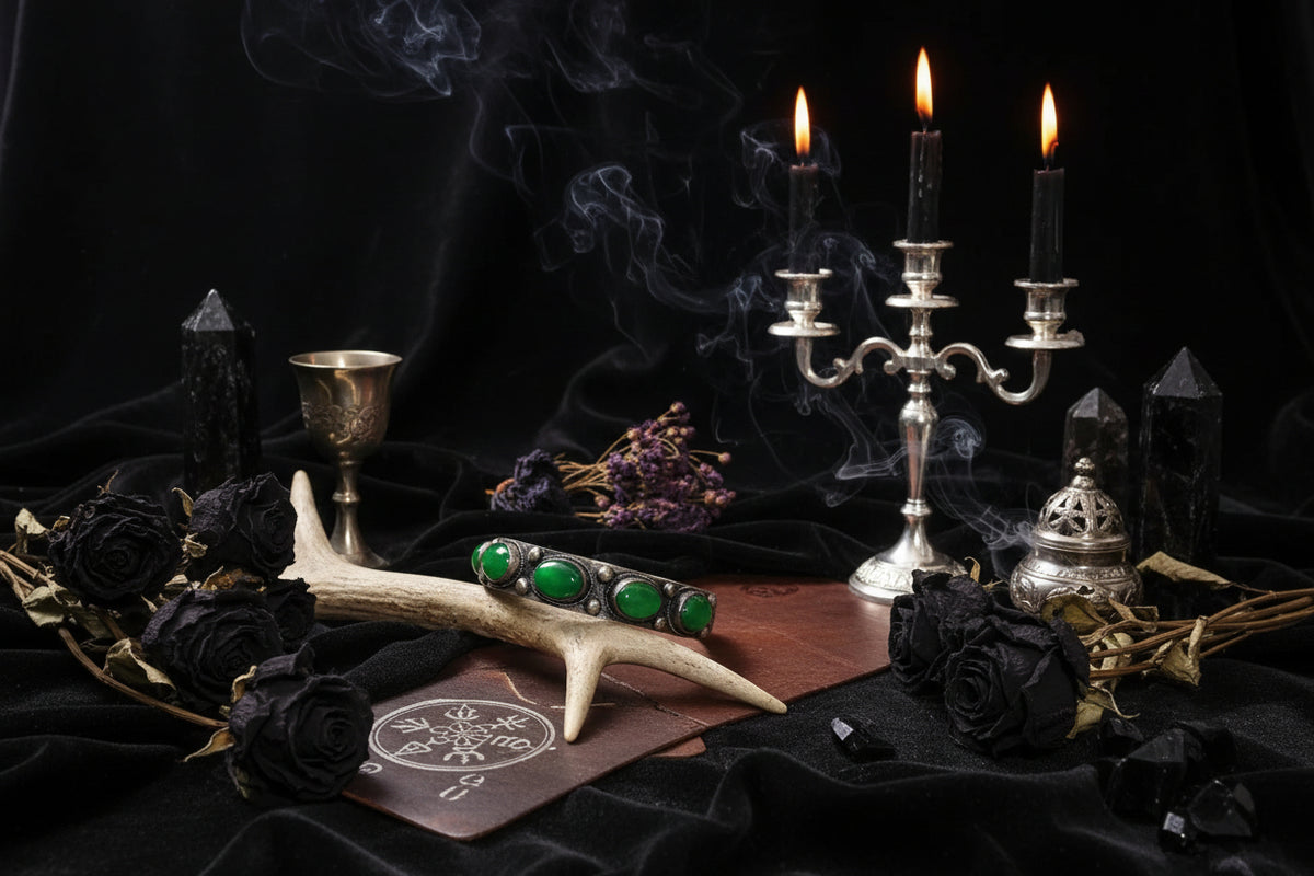 Antique Gemstone Bracelet - Sorceress Sanctuary Silver