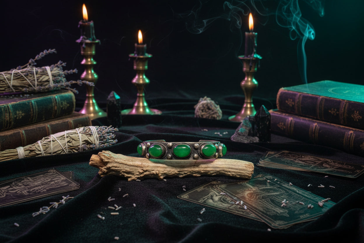 Antique Gemstone Bracelet - Sorceress Sanctuary Silver