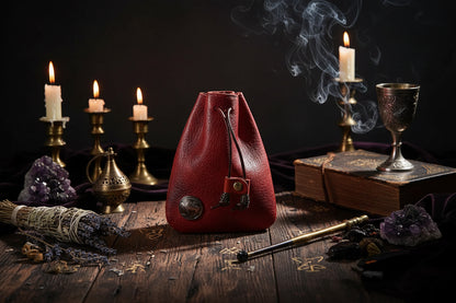 Antique Leather Bag - Sorceress Sanctuary Wine Red-Brown-Black