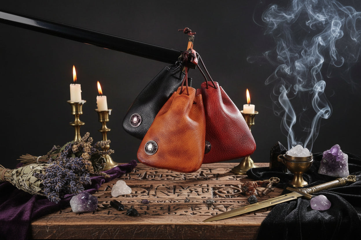 Antique Leather Bag - Sorceress Sanctuary Wine Red-Brown-Black