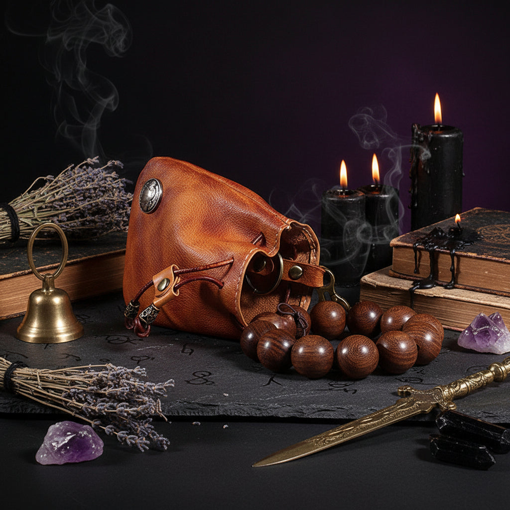 Antique Leather Bag - Sorceress Sanctuary Wine Red-Brown-Black