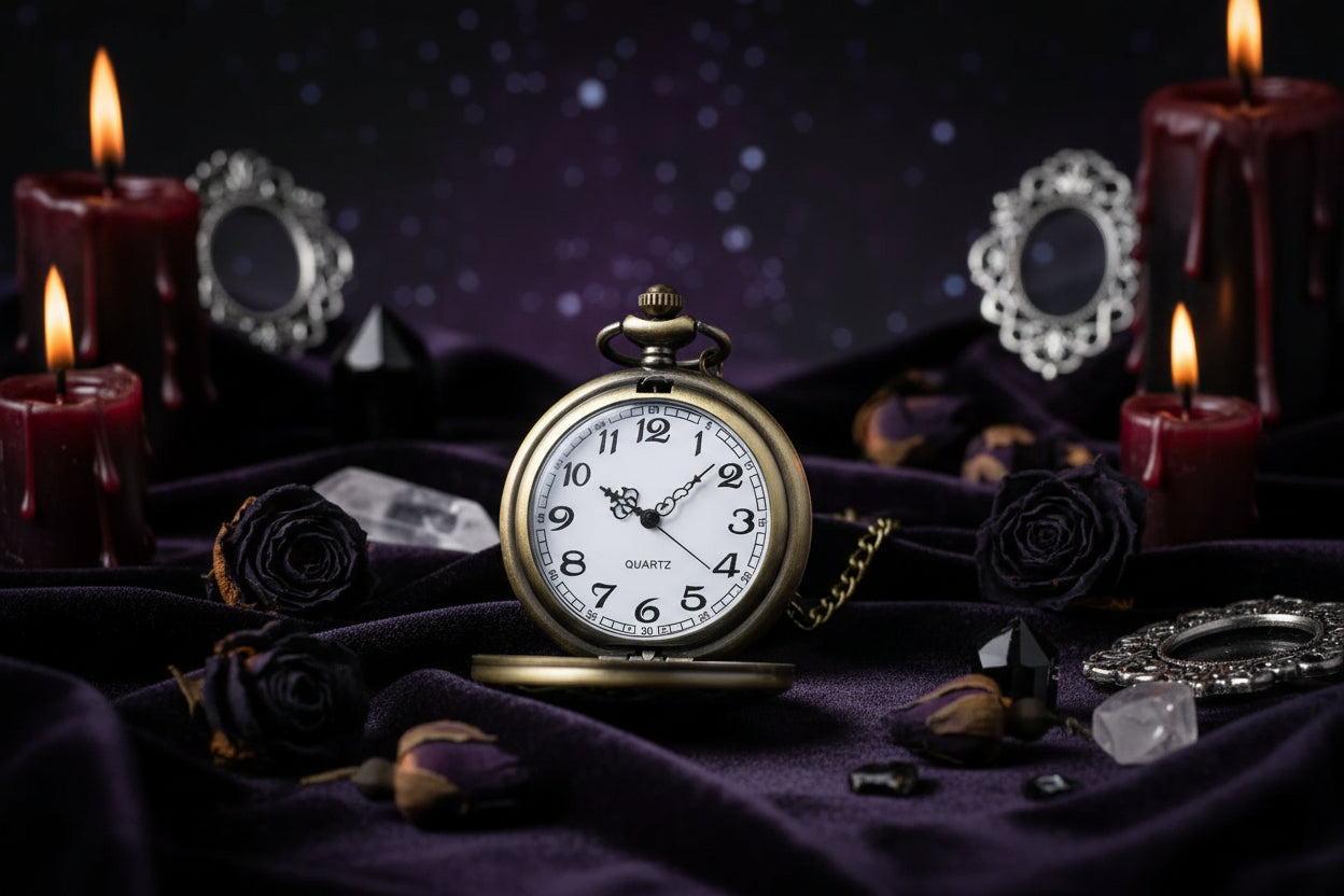 Antique Skull Watch - Sorceress Sanctuary Bronze