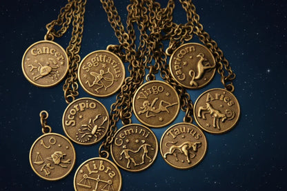 Antique Zodiac Pendant - Sorceress Sanctuary Copper / Leo-Copper / Libra-Copper / Aries-Copper / Taurus-Copper / Capricornus