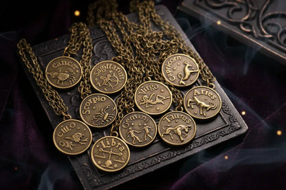 Antique Zodiac Pendant - Sorceress Sanctuary Copper / Leo-Copper / Libra-Copper / Aries-Copper / Taurus-Copper / Capricornus