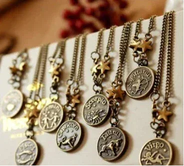 Antique Zodiac Pendant - Sorceress Sanctuary Copper / Leo-Copper / Libra-Copper / Aries-Copper / Taurus-Copper / Capricornus