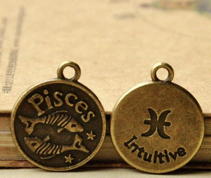 Antique Zodiac Pendant - Sorceress Sanctuary Copper / Leo-Copper / Libra-Copper / Aries-Copper / Taurus-Copper / Capricornus