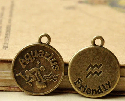 Antique Zodiac Pendant - Sorceress Sanctuary Copper / Leo-Copper / Libra-Copper / Aries-Copper / Taurus-Copper / Capricornus