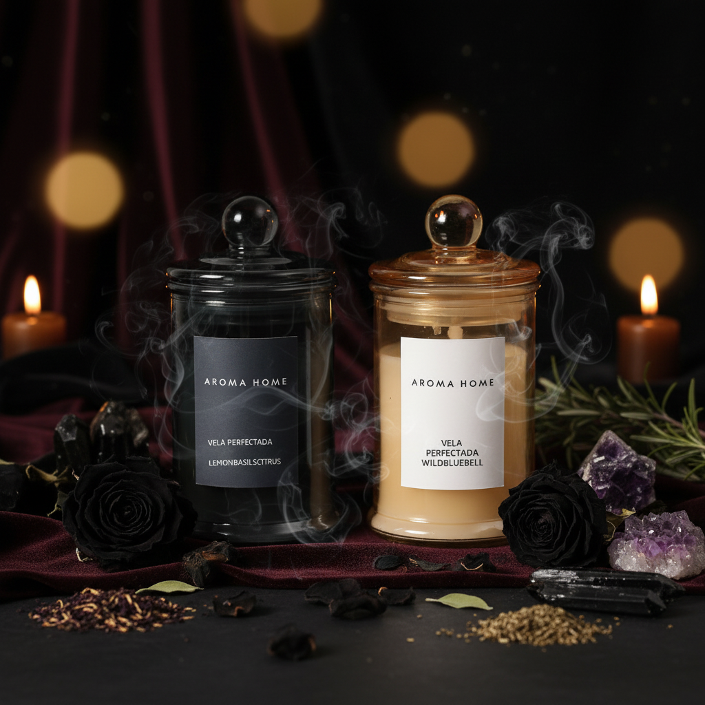 Apothecary Soy Candle - Sorceress Sanctuary Pink Box-British Pear Freesia-Black Box-Lemon Basil & Citrus-Yellow box-blue wind chimes-Gray box-Ebony sandalwood  
