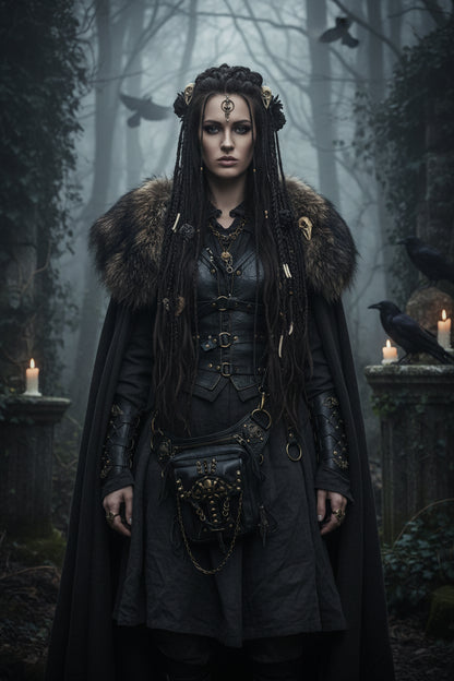 Gothic Steampunk Waist Hip Messenger Bag for Women Sorceress Sanctuary
