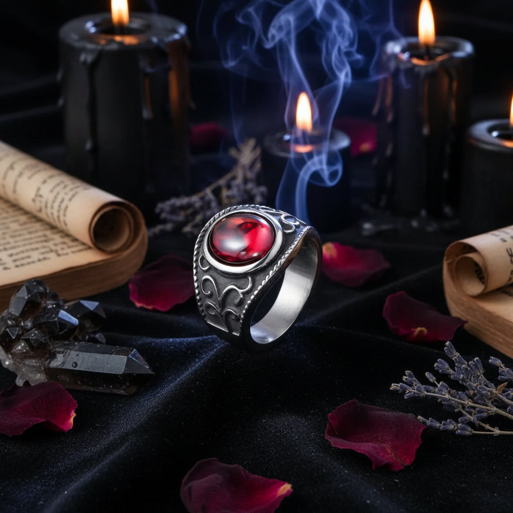 Arcane Garnet Ruby Ring - Sorceress Sanctuary 7-8-9-10-11