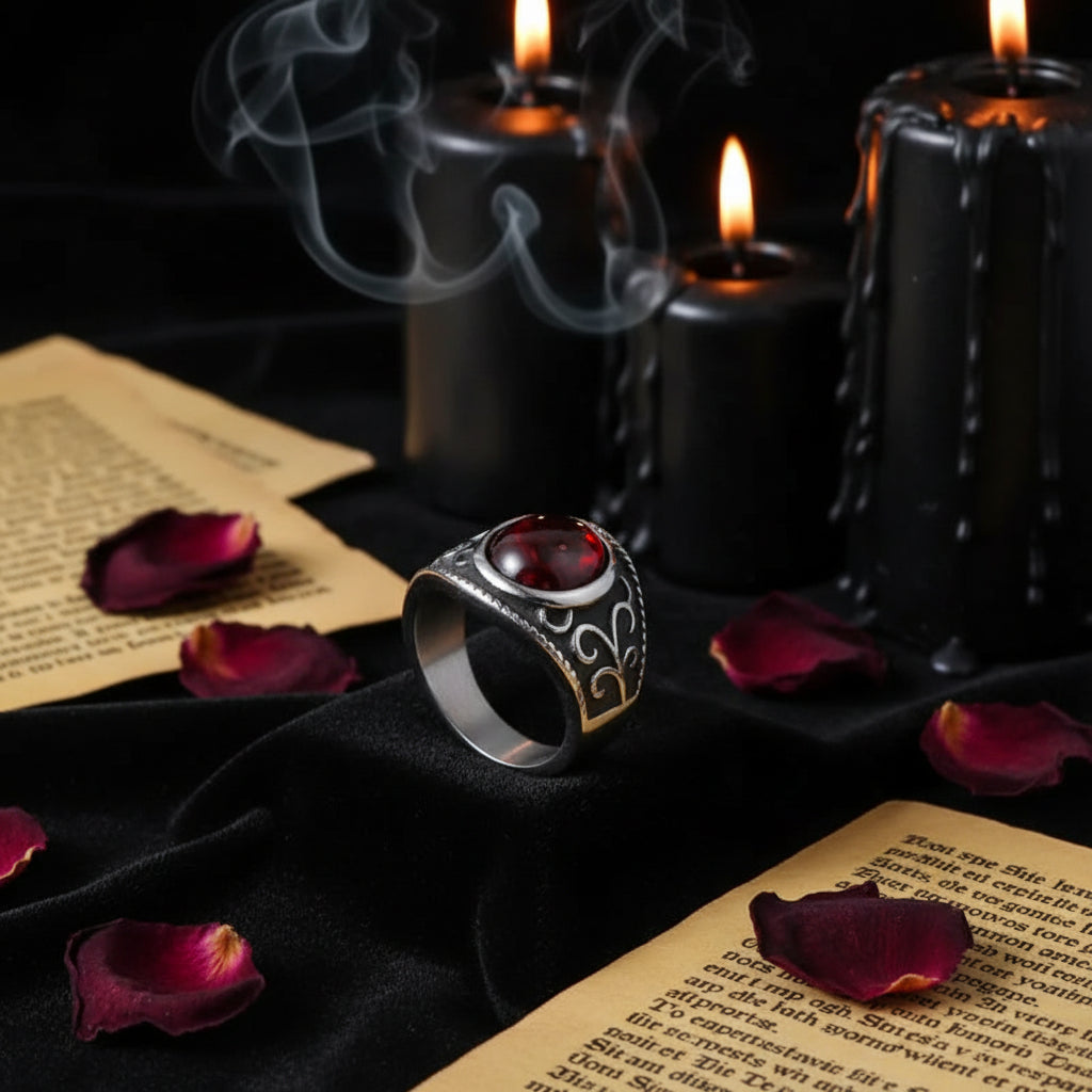 Arcane Garnet Ruby Ring - Sorceress Sanctuary 7-8-9-10-11