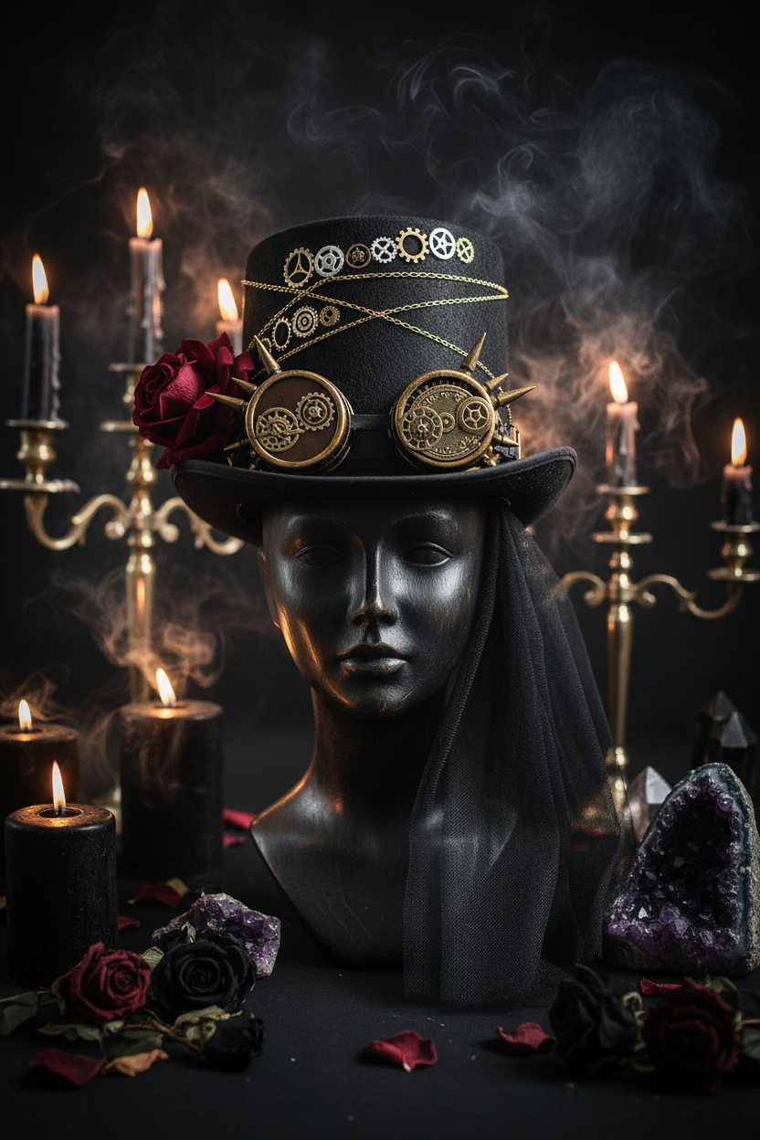 Steampunk Hat, Mini Top Hat for Performances Sorceress Sanctuary