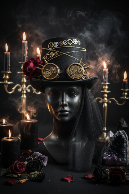 Steampunk Hat, Mini Top Hat for Performances Sorceress Sanctuary