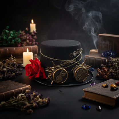 Steampunk Hat, Mini Top Hat for Performances Sorceress Sanctuary
