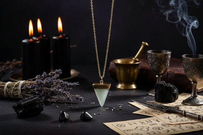 Arcane Triad Necklace - Sorceress Sanctuary green-Pink-black