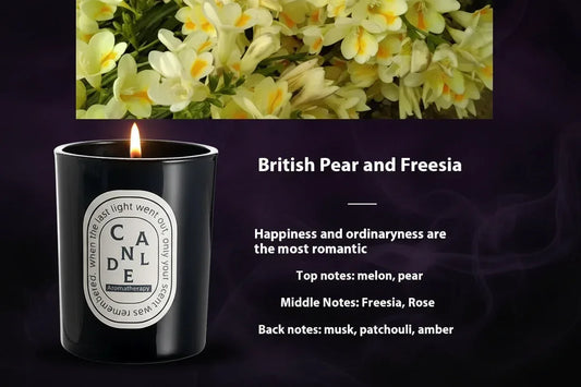 Aura Candles - Sorceress Sanctuary Cologne Fragrance Gray-Darjeeling Tea Green-Ebony Sandalwood Amber-Freesia Bright Black-Gardenia Bright Black