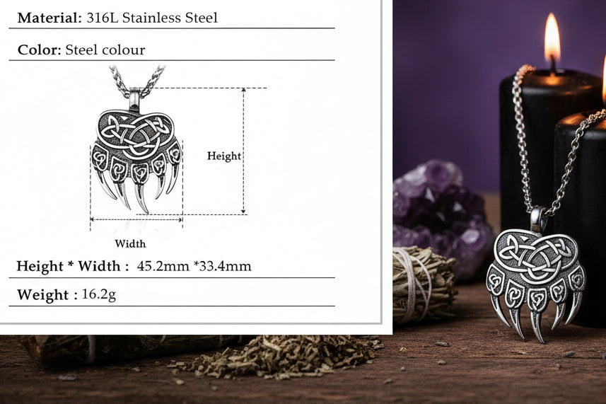 Bear Claw Pendant - Sorceress Sanctuary Single pendant