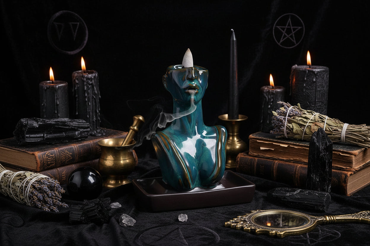 Beauty Incense Burner - Sorceress Sanctuary Black-Blue