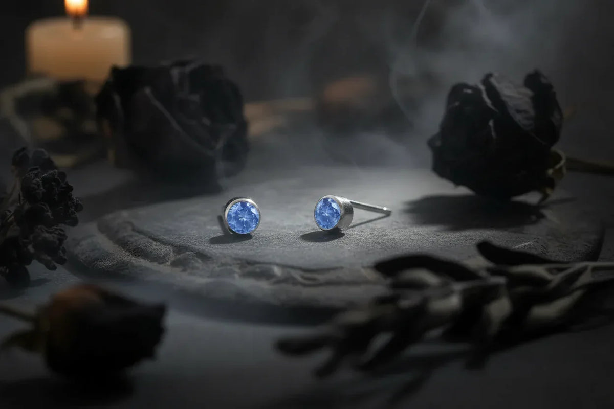 Birthstone Earrings - Sorceress Sanctuary Rose Gold / March-Gold / January-Rose Gold / January-Steel / January-Gold / June