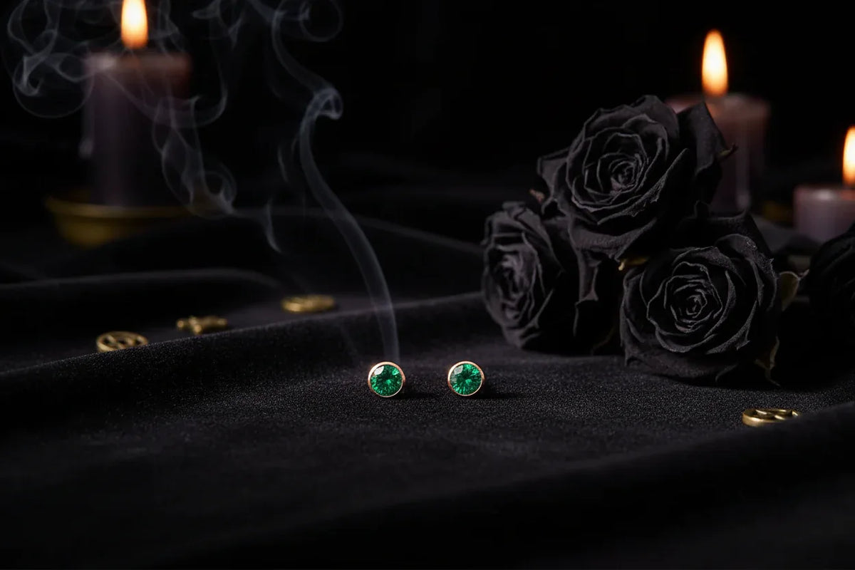 Birthstone Earrings - Sorceress Sanctuary Rose Gold / March-Gold / January-Rose Gold / January-Steel / January-Gold / June