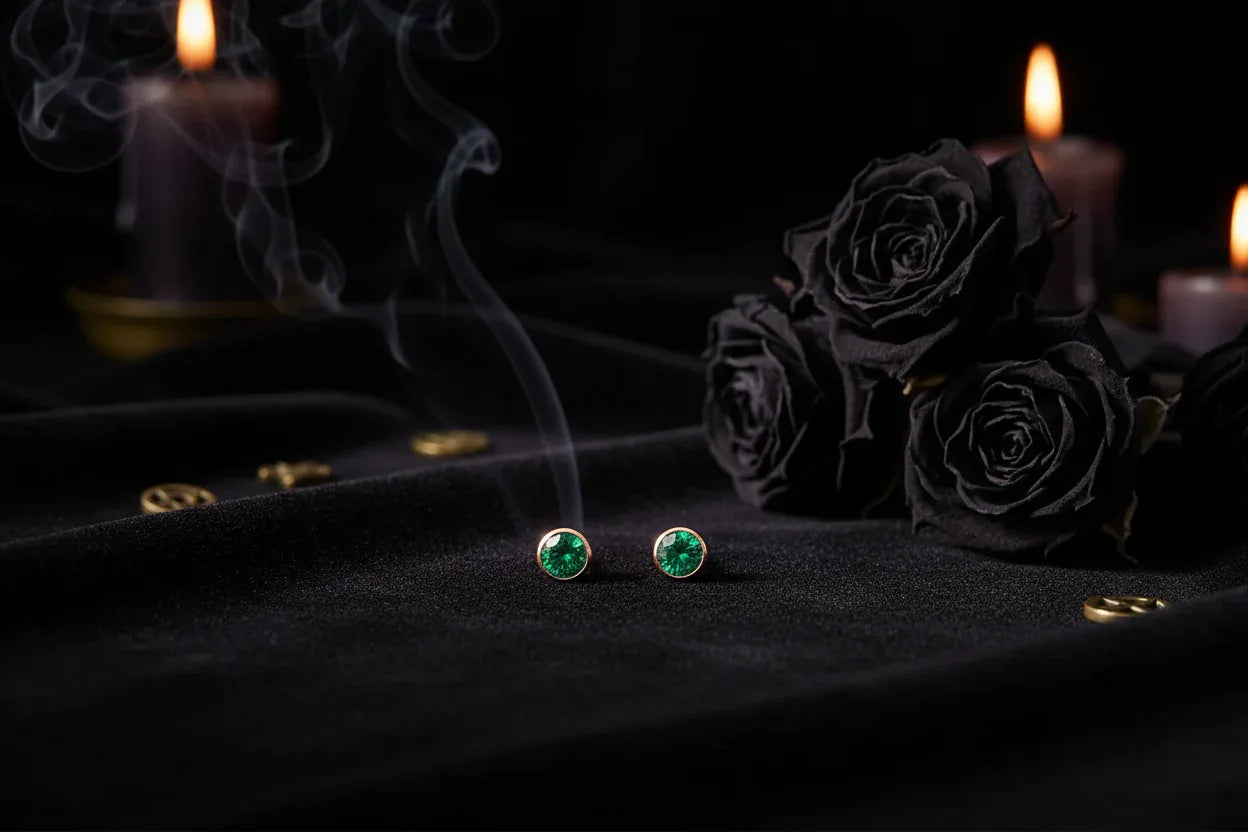 Birthstone Earrings - Sorceress Sanctuary Rose Gold / March-Gold / January-Rose Gold / January-Steel / January-Gold / June