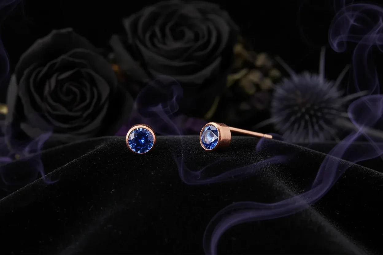 Birthstone Earrings - Sorceress Sanctuary Rose Gold / March-Gold / January-Rose Gold / January-Steel / January-Gold / June