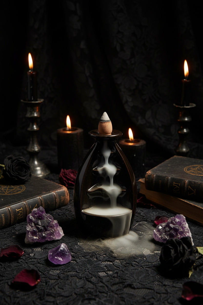 Black Ceramic Incense Burner Sorceress Sanctuary