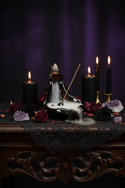 Black Ceramic Incense Burner Sorceress Sanctuary