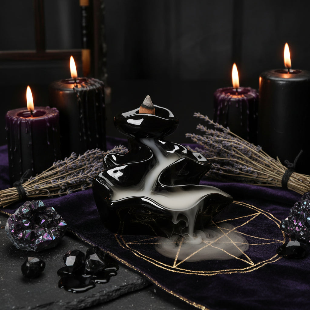 Black Ceramic Incense Burner Sorceress Sanctuary