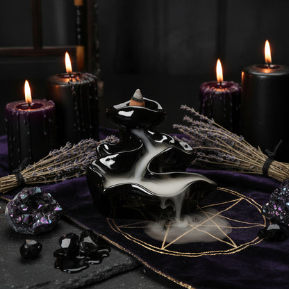 Black Ceramic Incense Burner Sorceress Sanctuary