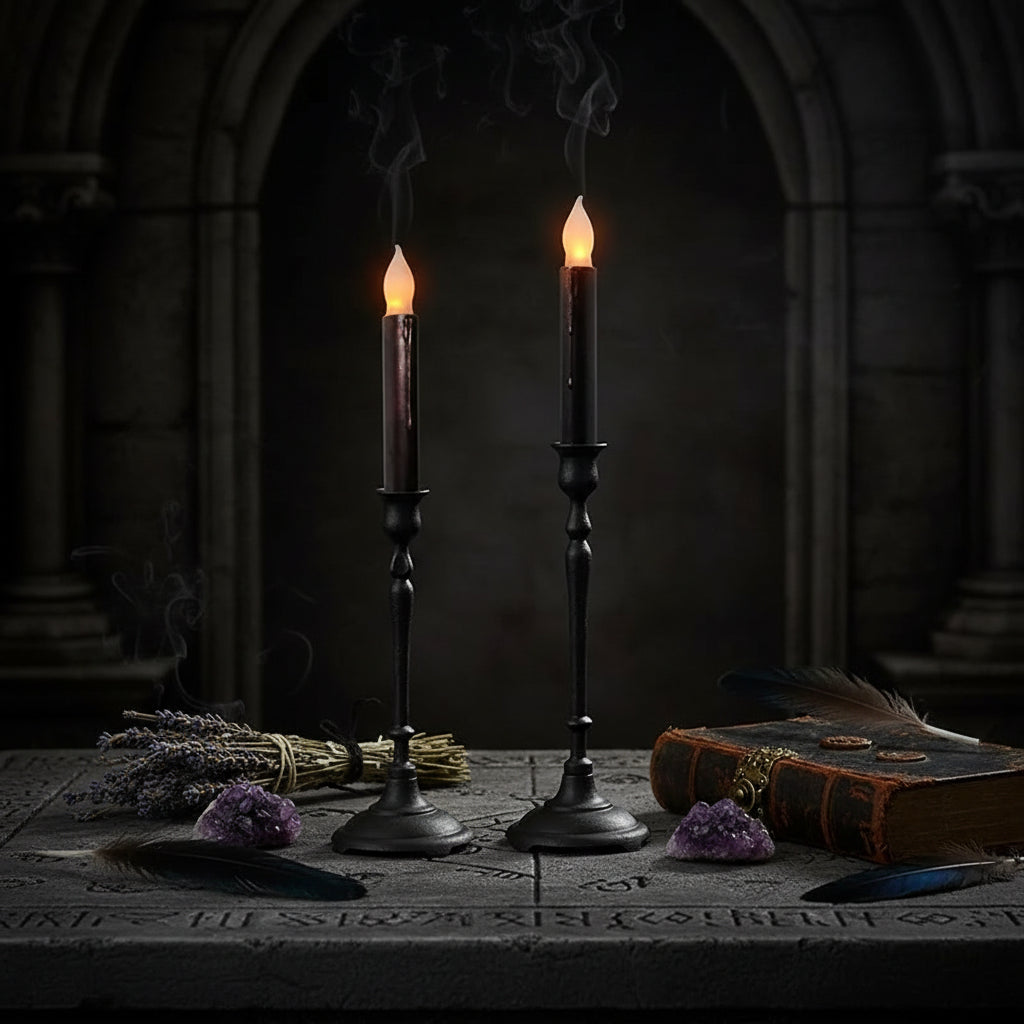 Black Long Candles - Sorceress Sanctuary Yellow / 12pcs