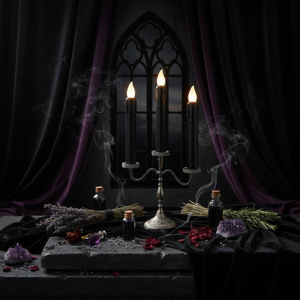 Black Long Candles - Sorceress Sanctuary Yellow / 12pcs