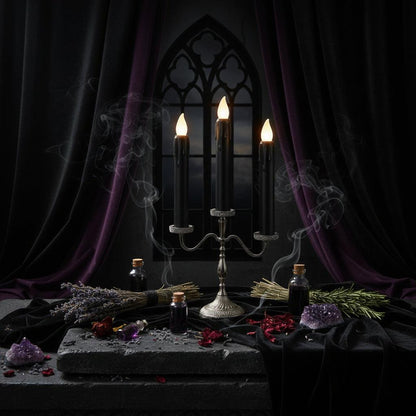 Black Long Candles - Sorceress Sanctuary Yellow / 12pcs