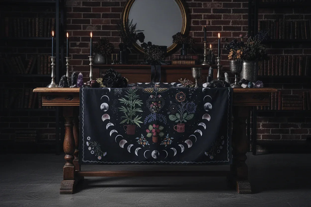 Botanical Moon Tapestry - Sorceress Sanctuary 1 / W100cm*H70cm-1 / W150cm*H130cm-1 / W200cm*H150cm