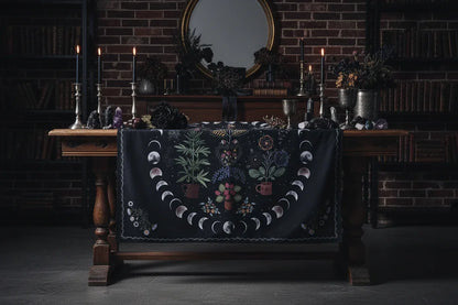 Botanical Moon Tapestry - Sorceress Sanctuary 1 / W100cm*H70cm-1 / W150cm*H130cm-1 / W200cm*H150cm