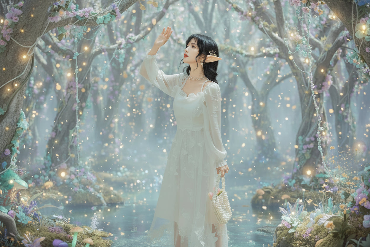 Bowknot Fairy Dress - Sorceress Sanctuary White / S-White / M-White / L-White / XL